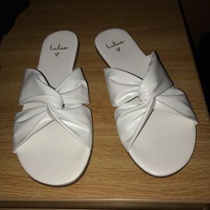 NEW IN BOX White Leather Sandals